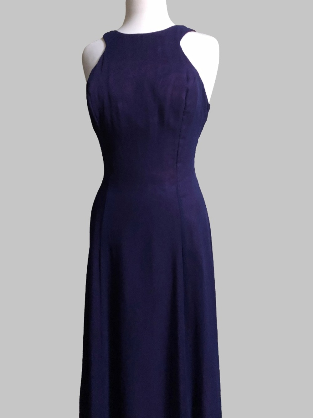 Vintage Jessica McClintock Purple Formal Maxi Dress Rhinestone Bow